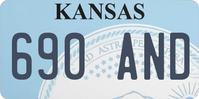 KS license plate 690AND