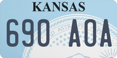 KS license plate 690AOA