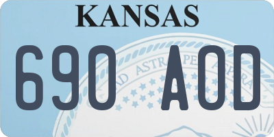 KS license plate 690AOD