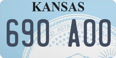 KS license plate 690AOO