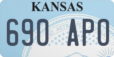 KS license plate 690APO
