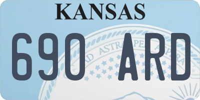 KS license plate 690ARD