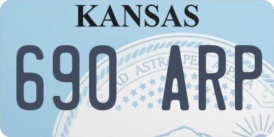 KS license plate 690ARP