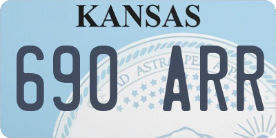 KS license plate 690ARR