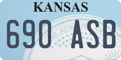 KS license plate 690ASB