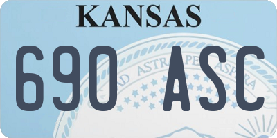 KS license plate 690ASC