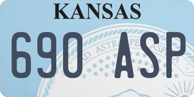 KS license plate 690ASP