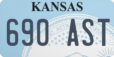 KS license plate 690AST