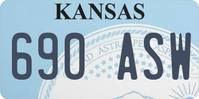 KS license plate 690ASW