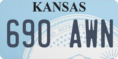 KS license plate 690AWN