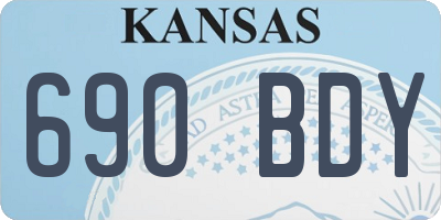 KS license plate 690BDY