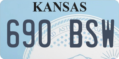 KS license plate 690BSW