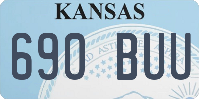 KS license plate 690BUU