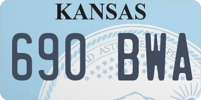 KS license plate 690BWA