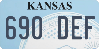 KS license plate 690DEF