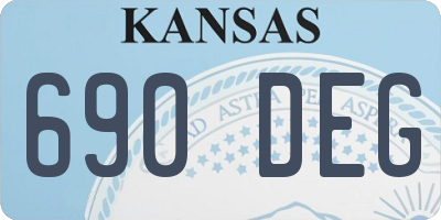 KS license plate 690DEG