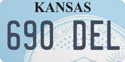 KS license plate 690DEL