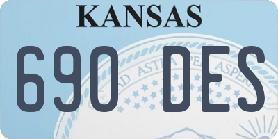 KS license plate 690DES