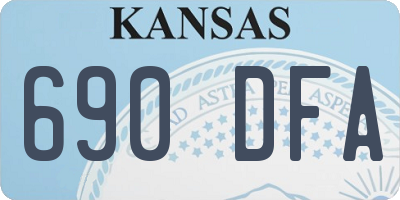 KS license plate 690DFA