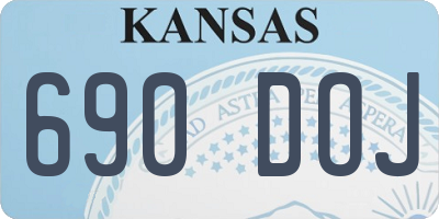 KS license plate 690DOJ