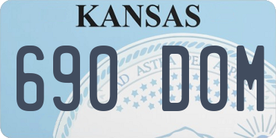 KS license plate 690DOM