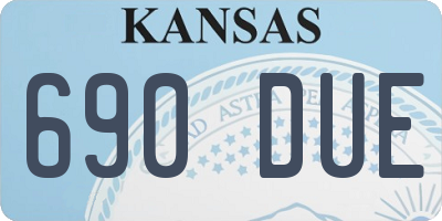 KS license plate 690DUE