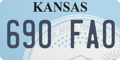 KS license plate 690FAO