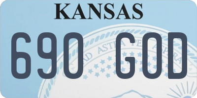 KS license plate 690GOD