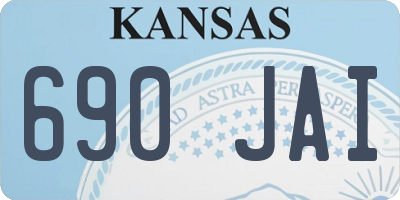 KS license plate 690JAI
