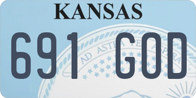 KS license plate 691GOD
