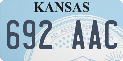 KS license plate 692AAC