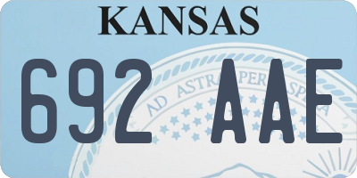 KS license plate 692AAE