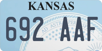 KS license plate 692AAF