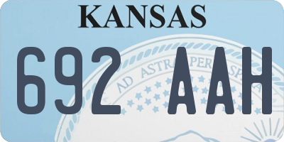 KS license plate 692AAH