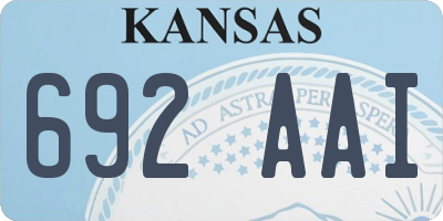 KS license plate 692AAI