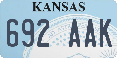 KS license plate 692AAK