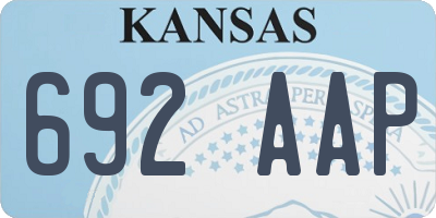 KS license plate 692AAP