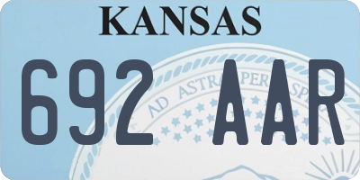 KS license plate 692AAR
