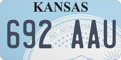 KS license plate 692AAU