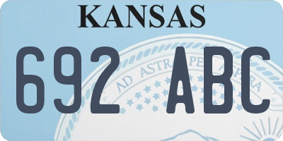 KS license plate 692ABC