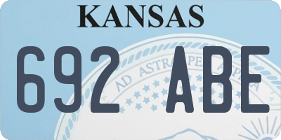 KS license plate 692ABE