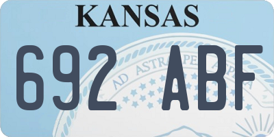 KS license plate 692ABF