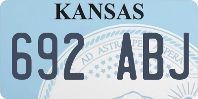 KS license plate 692ABJ