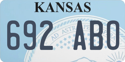KS license plate 692ABO