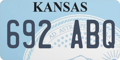 KS license plate 692ABQ