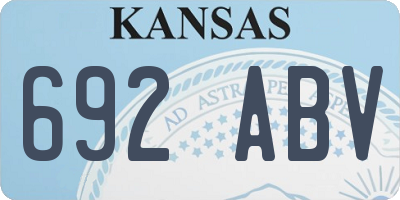 KS license plate 692ABV