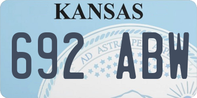 KS license plate 692ABW