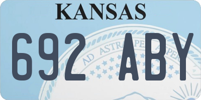 KS license plate 692ABY