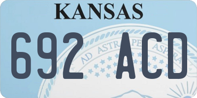 KS license plate 692ACD