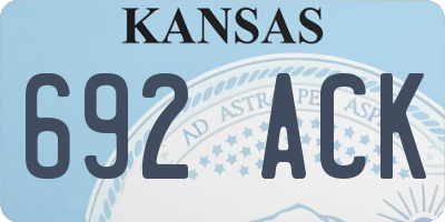KS license plate 692ACK